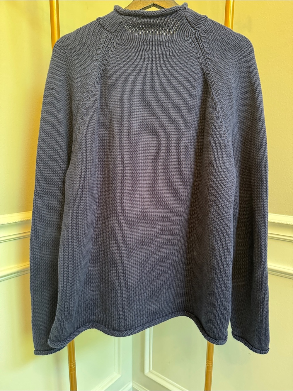 J. Crew Navy Cotton Rollneck Crewneck Sweater - Picture 5 of 5